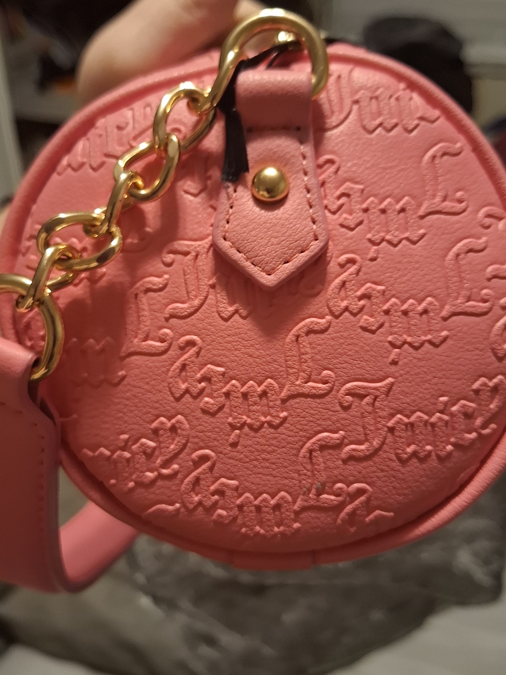 Juicy Couture Coral Pink Rhinestone Logo Shoulder Bag - Picture 9 of 10